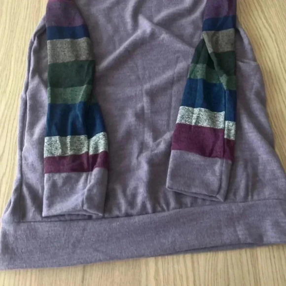 🆕Jardin By Macris Purple Bean Stripe Raglan Side Pockets Tunic S🆕 - Picture 3 of 7